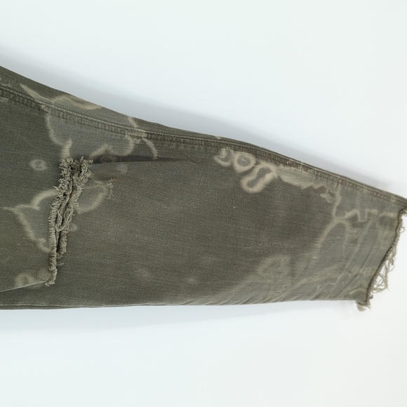 Zara Acid Wash Skinny Denim Jeans Green 10 military army y2k casual hipster - Picture 5 of 6